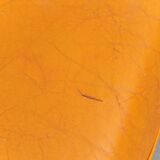 3-seater leather and wood sofa, 1950s vintage modernism