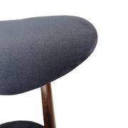 Heart-shaped blue velvet chair with walnut wood, mid-century, Poland, 1960s.