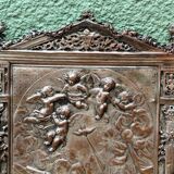 Copper plaque, Annunciation, signed Edouard Thiébaut