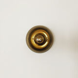 Smoked glass wall lamp or flush light by Glashütte Limburg