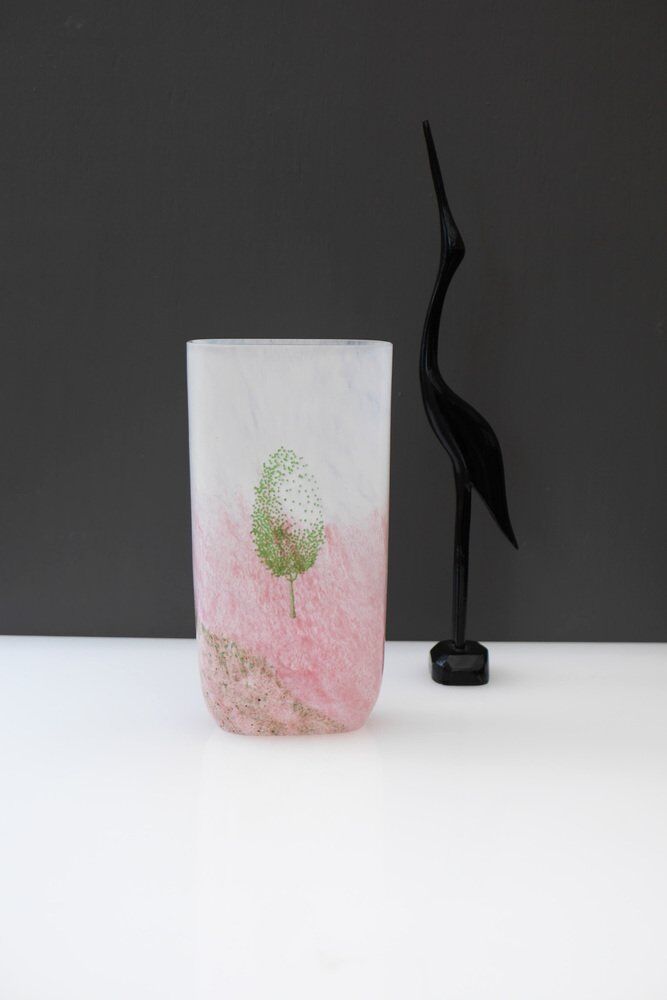 Scandinavian glass art vase known as May by Kjell Engman for Kosta Boda, 1980s