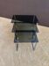 Set of 3 nesting tables in metal and smoked glass.