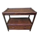 Vintage rattan storage unit