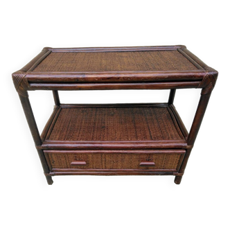 Vintage rattan storage unit