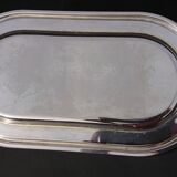 Silver metal tray, swan handles