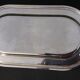 Silver metal tray, swan handles