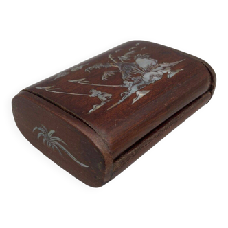 Ironwood box with mother-of-pearl inlays Asia Vietnam 1920