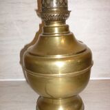 Old electrified brass kerosene lamp