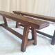 Pair of old benches in chene