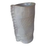 Lace glazed earthenware vase