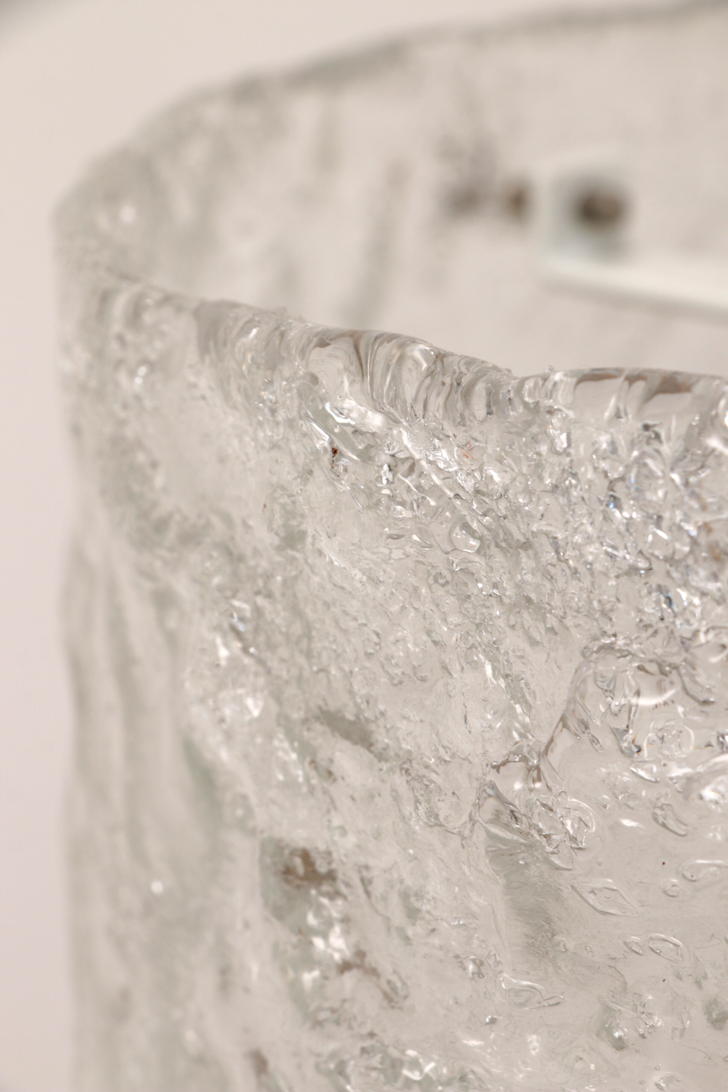 Very rare ice glass lamp produced by Egon Hillebrand, 1960 Germany.