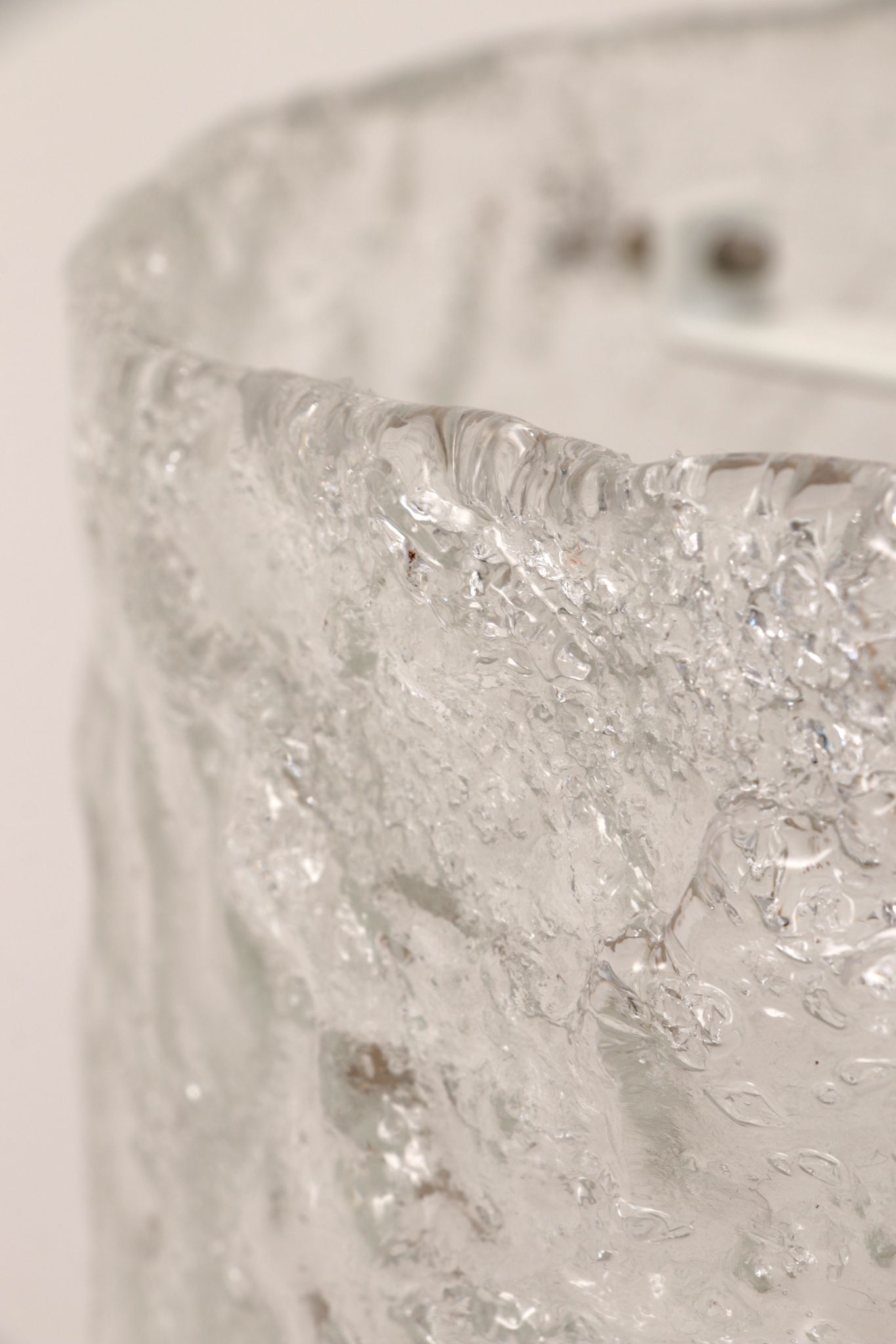Very rare ice glass lamp produced by Egon Hillebrand, 1960 Germany.