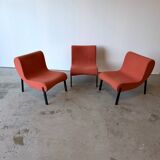 Set of 3 designer armchairs model 600 by Christian Biecher