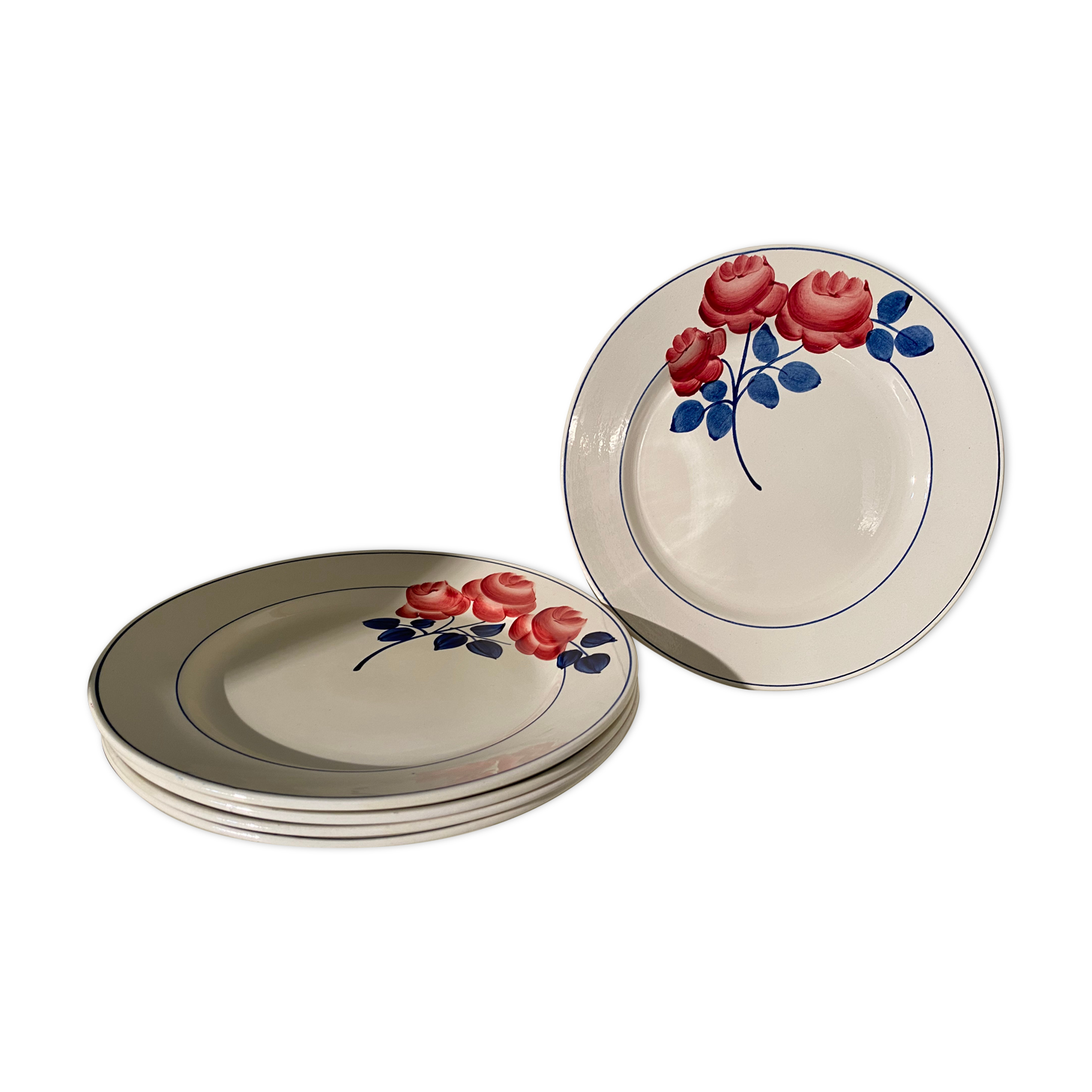 Set of 5 red pink HBCM plates