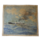 Watercolor of a liner at sea signed taboureau georges known as sandy-hook (1879-1960)