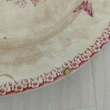 Plat rond en terre de fer de Gien modèle Aubépine rose