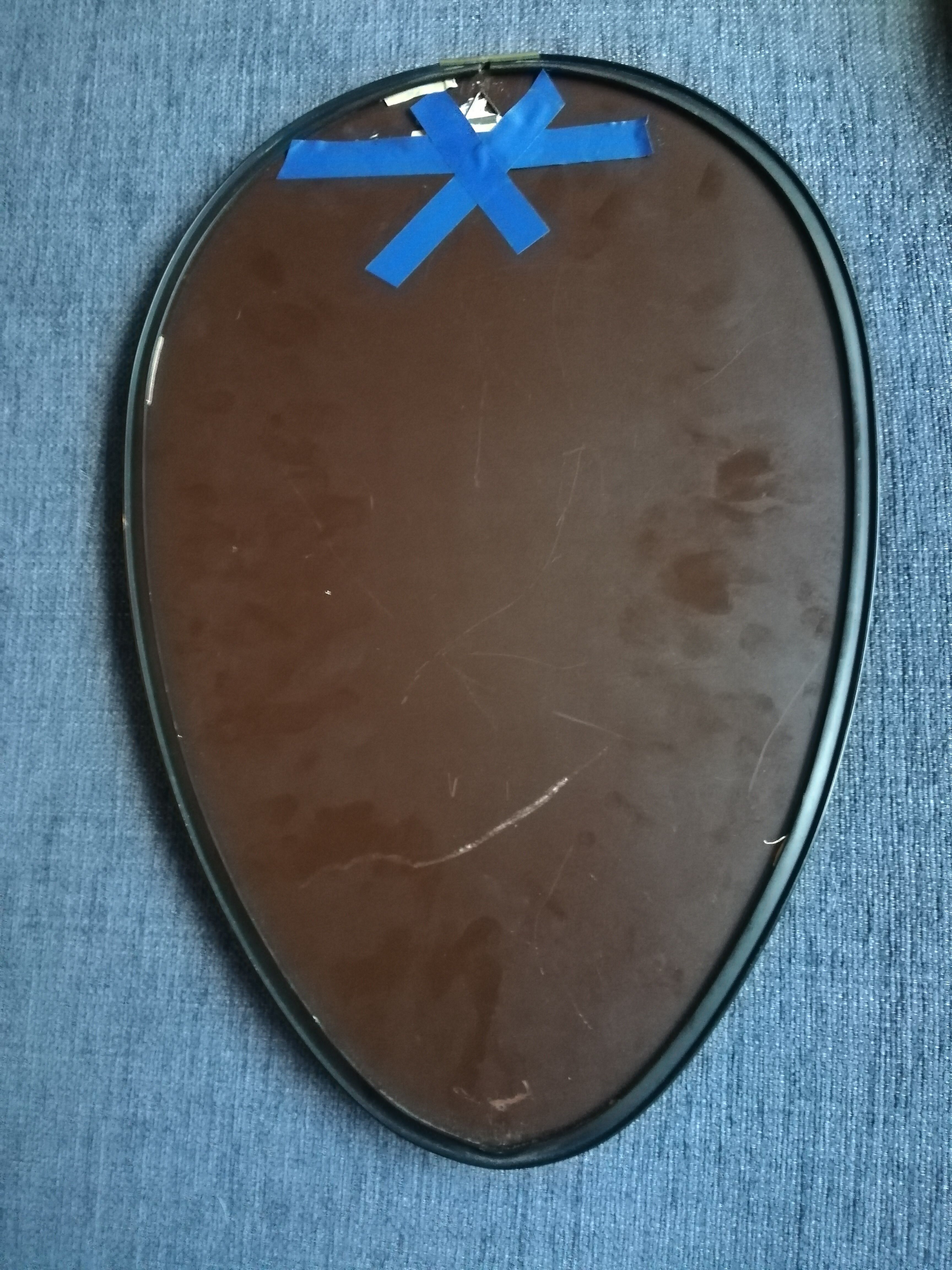 Free form mirror asymmetrical modernist 48x34cm