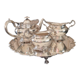 4-piece English silver tea set Victorian era