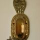 X-large mid-century Swedish brass Baroque sconce with double arm design