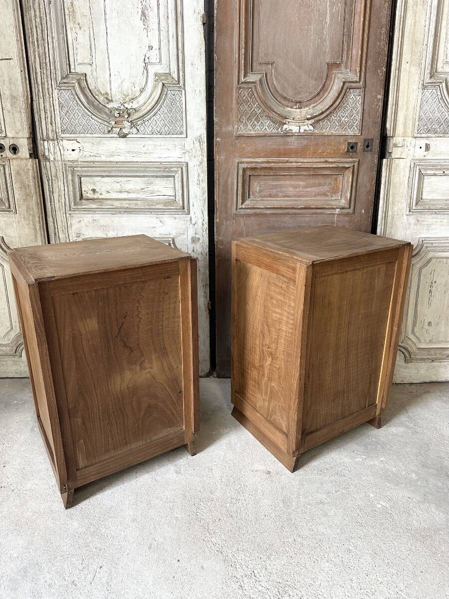 Pair of Art Deco bedside tables in oak