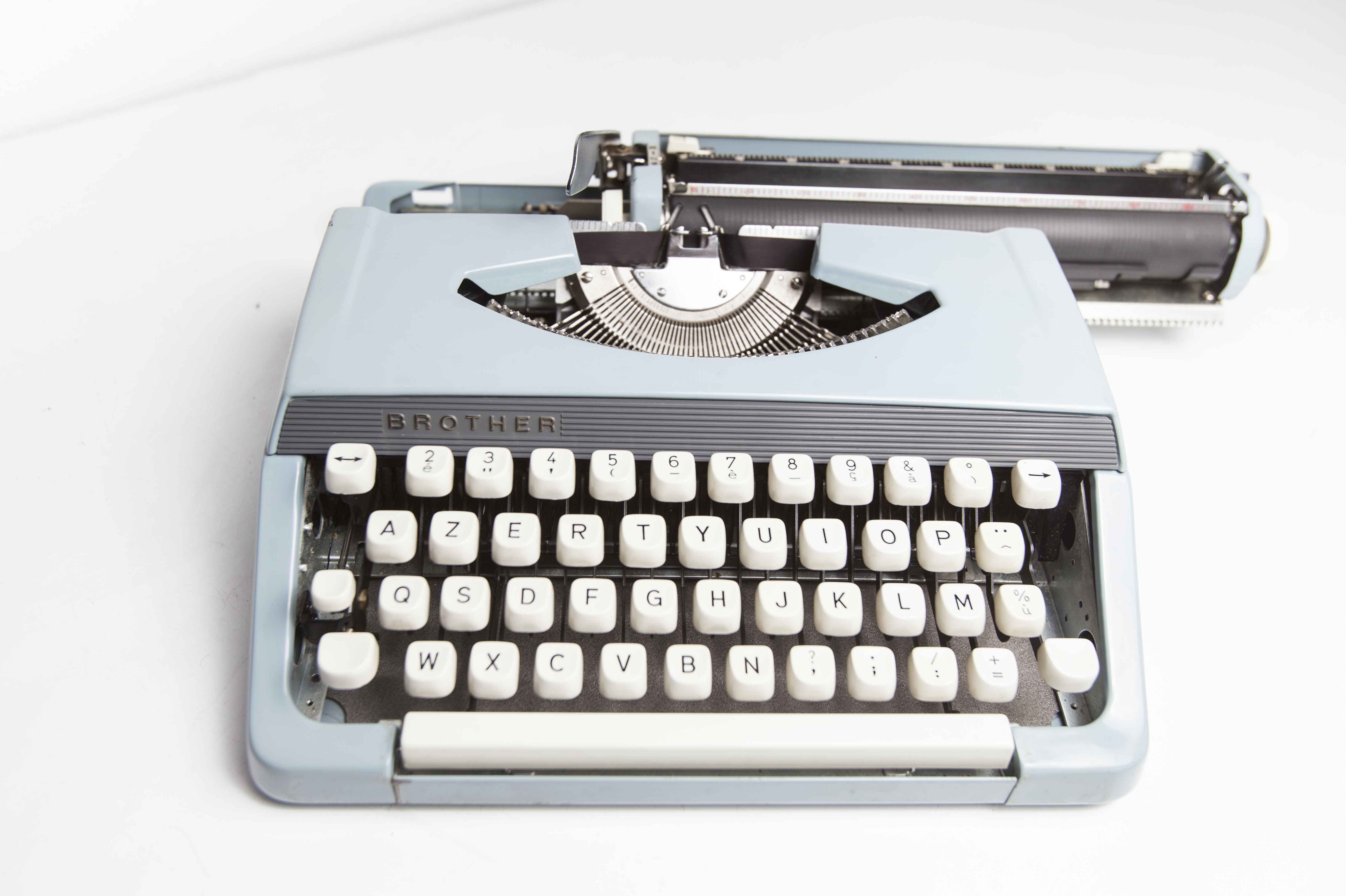 Sky Blue Brother Typewriter from 1980