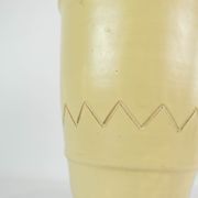 Ceramic vase with light glaze and simpel pattern of unknown Danish artist, 1960s