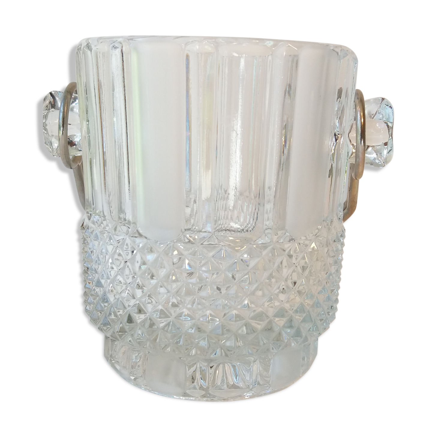 70-80 chiseled glass ice bucket