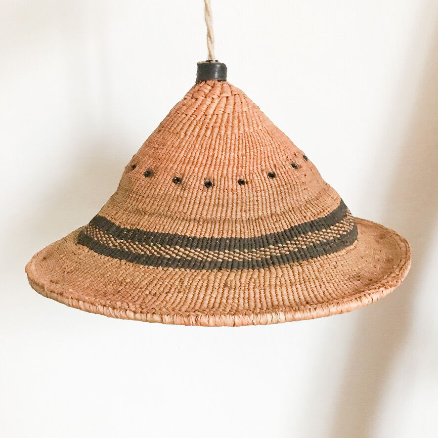 African hat walking lamp