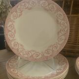 9 assiettes plates anciennes "Dubarry" Creil-Montereau, en terre de fer