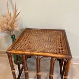 Rattan side table