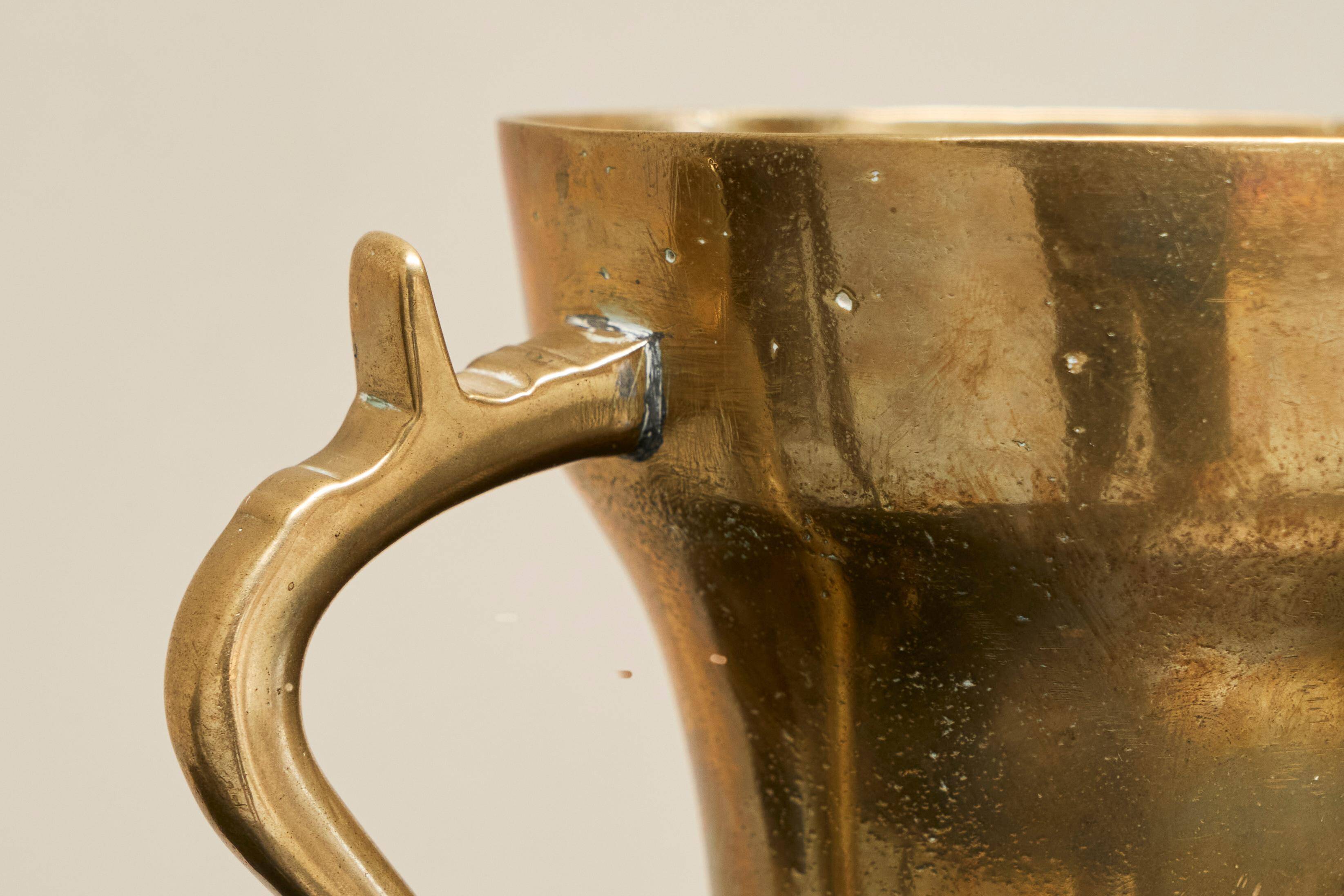 Antique brass jug, 19th century.