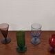Set of 6 old liquor glasses on mismatched feet
