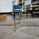 Paul Legeard's coffee table chrome metal and oval smoked glass tray typical of the 70s
