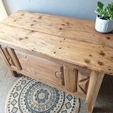 Coffre ancien rustique bois massif