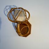 Vintage rattan wall lamp