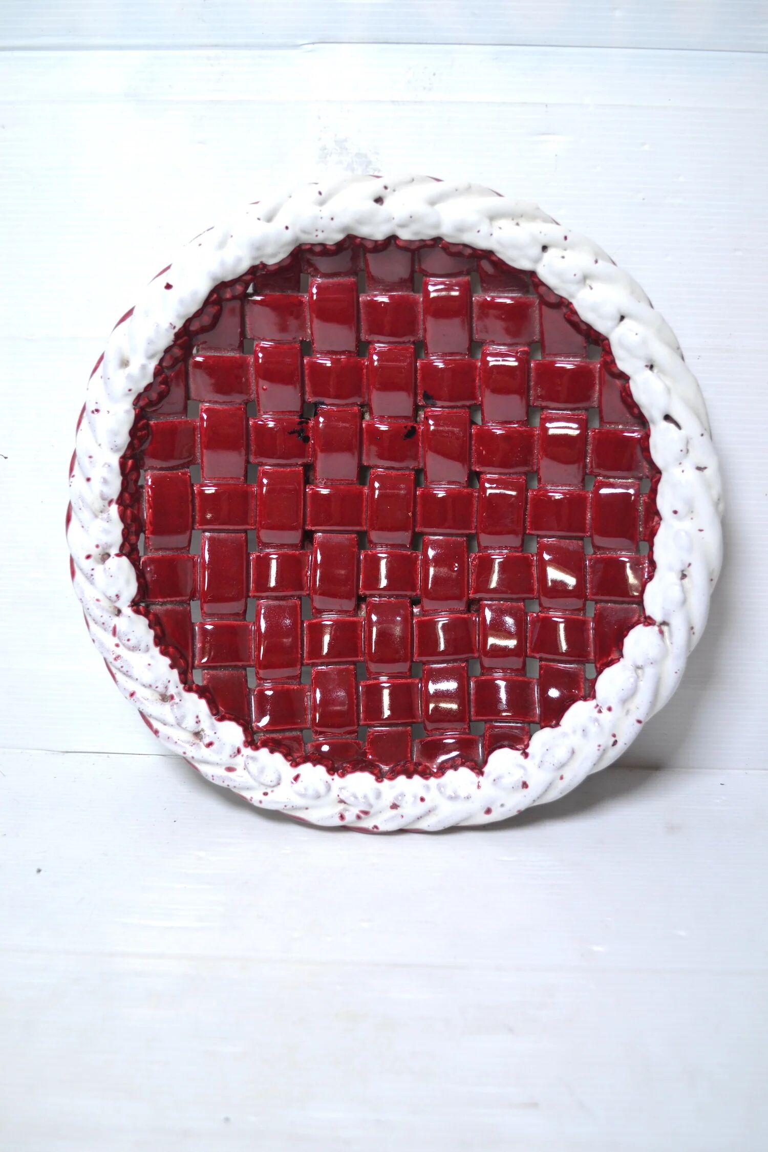 Woven ceramic basket