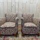 Paire de fauteuils bergères Art Déco / Vintage à fleurs