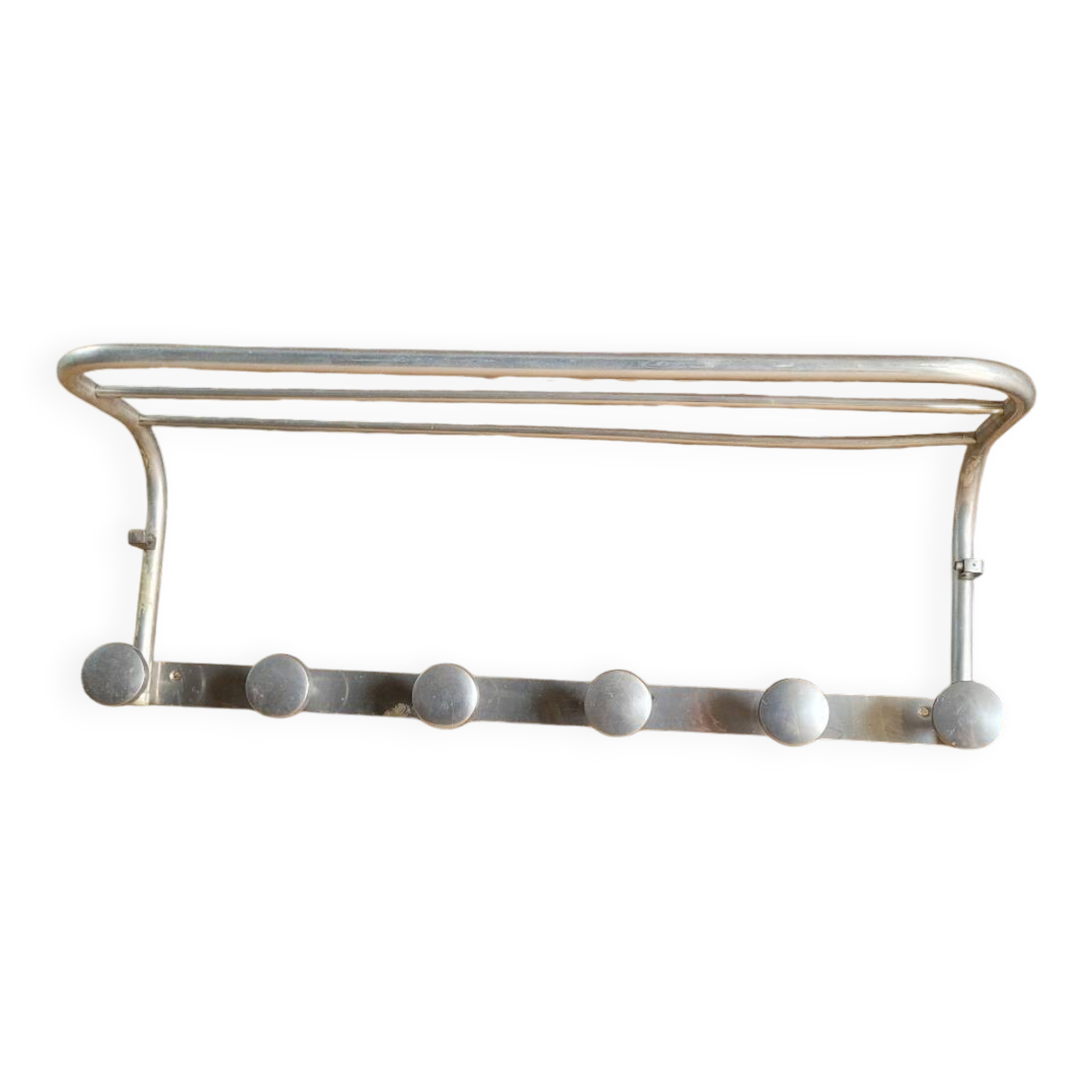 Vintage aluminum coat rack (6 hooks)