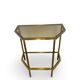 Table d'appoint italienne demi-hexagonale en laiton des années 1970.