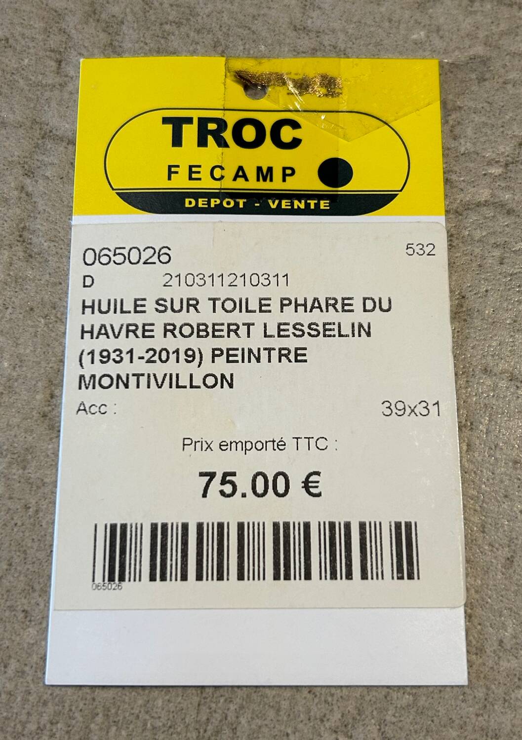 Marine painting oil on canvas by Robert Lesselin