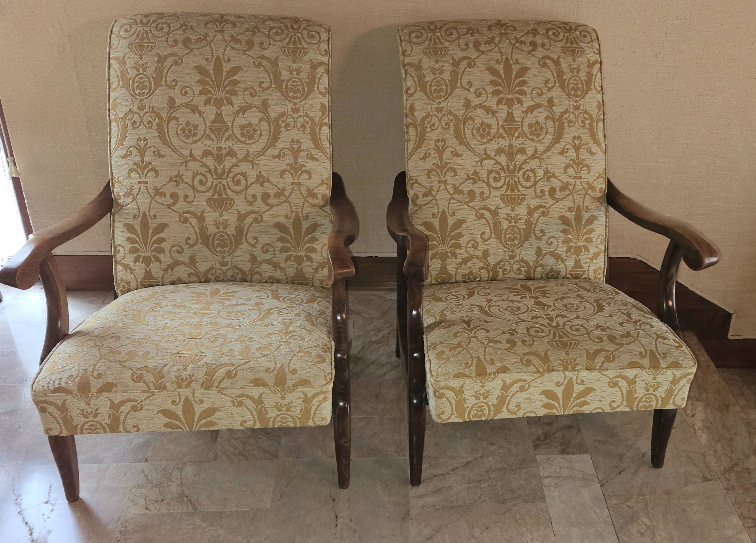 Vintage 3-piece living room in beige fabric