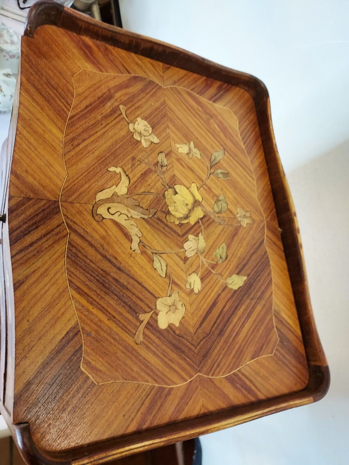 Marquetry bedside table