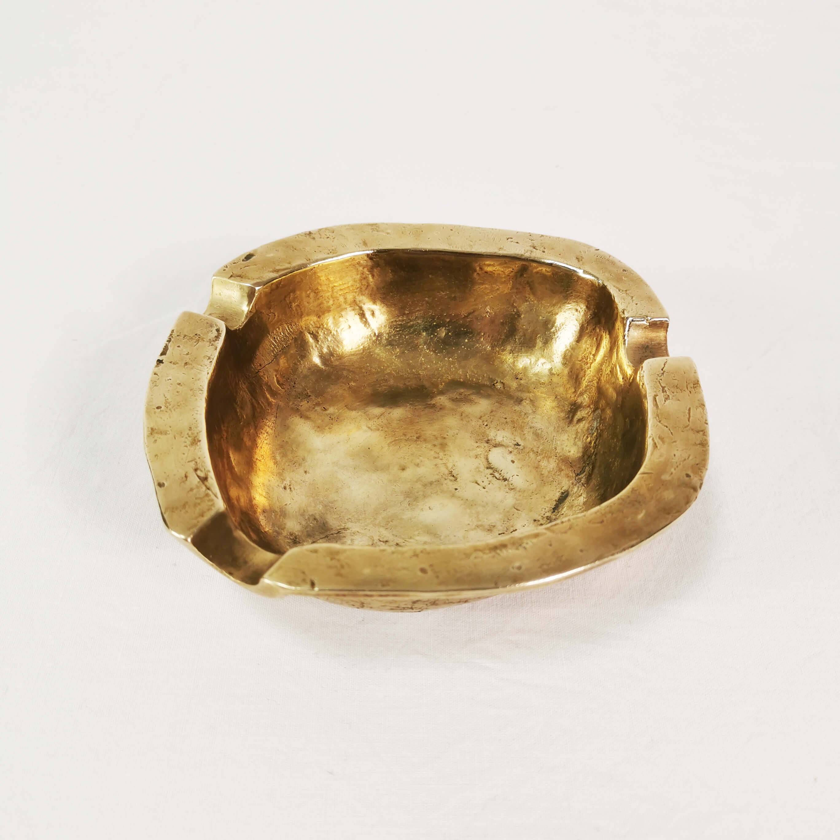 Art Deco ashtray made of brass, Germany, 1960s.
