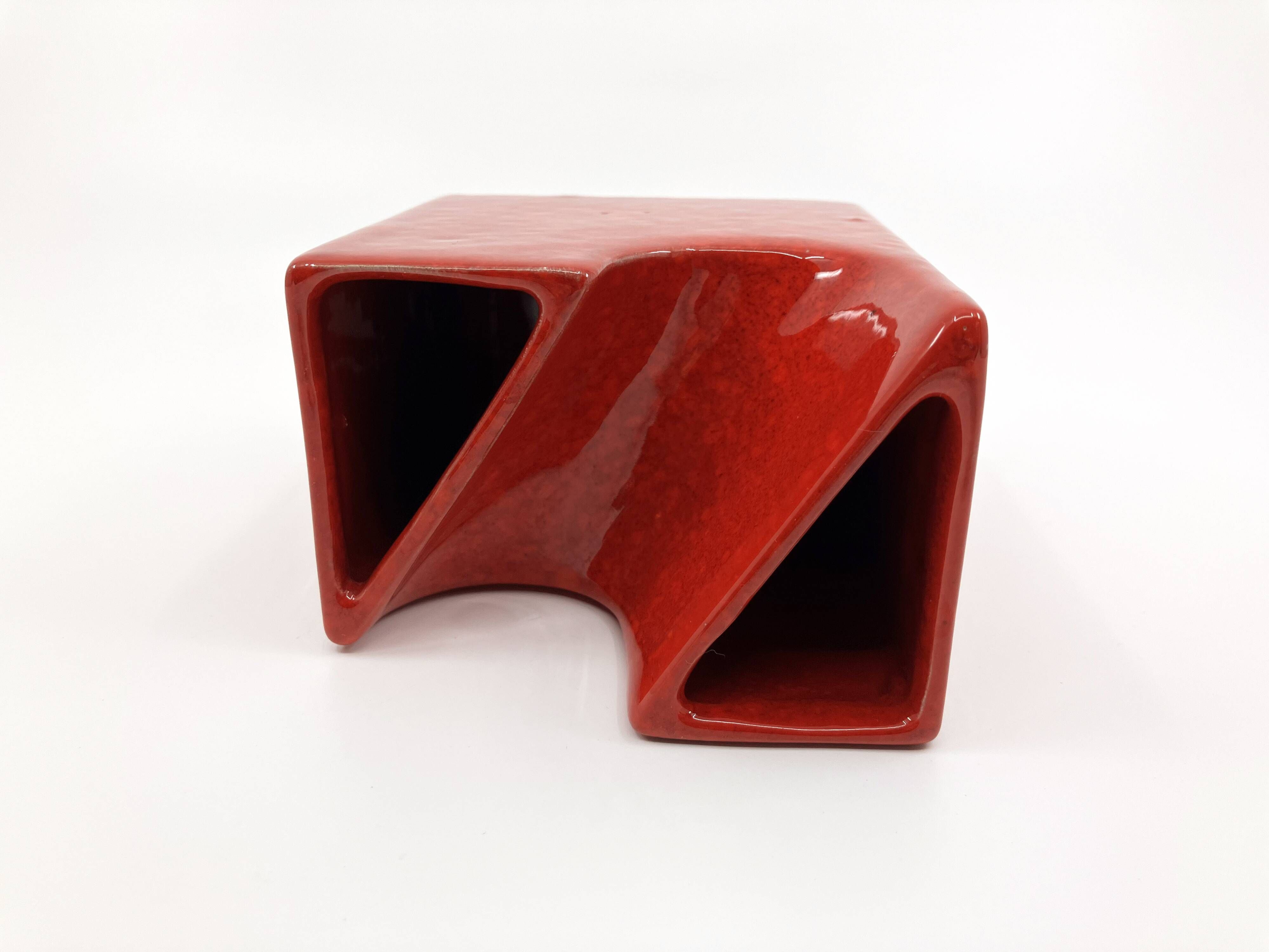 Vase with 2 necks by Roberto Rigon for Bertoncello • Italy • Circa 1970