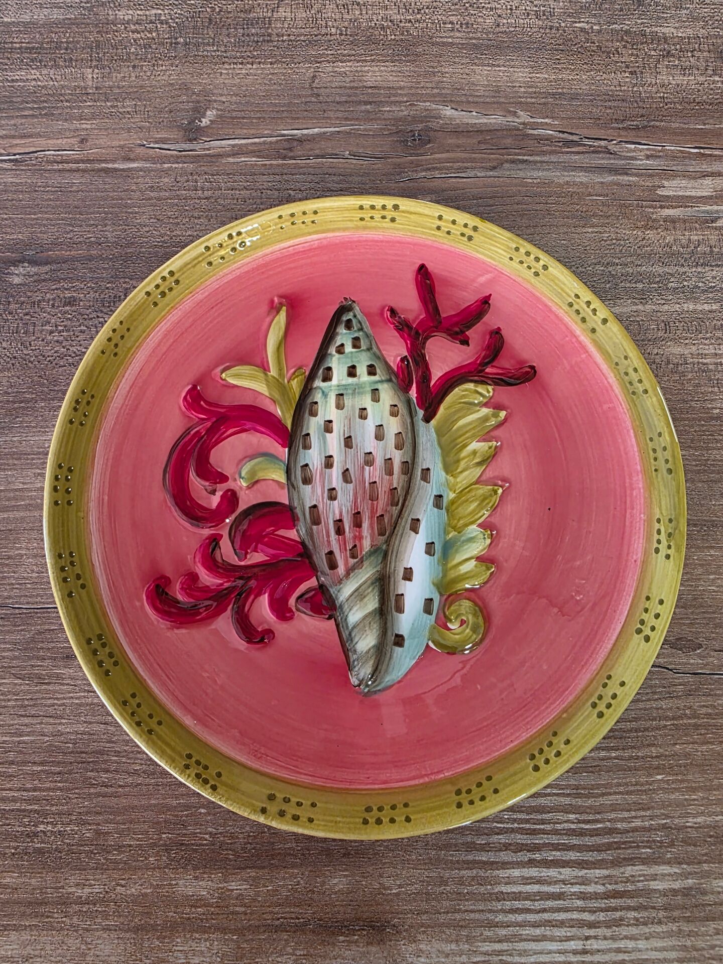 Assiette décorative Fragonard coquillage et corail