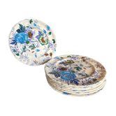 Set of 8 flat plates Mason's Belvedere flowers