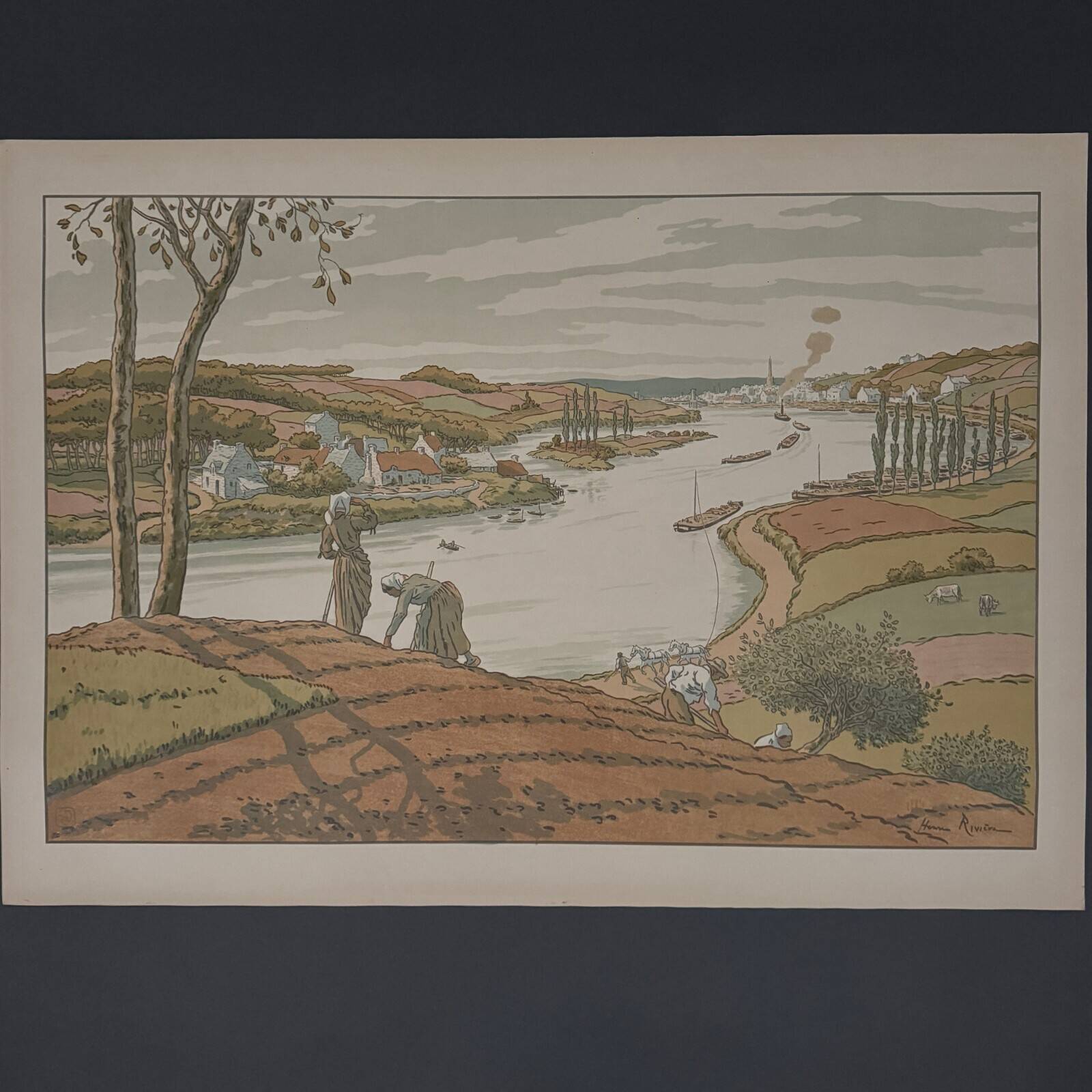 Lithographie par Henri Rivière Les Aspects de la Nature - Le Fleuve