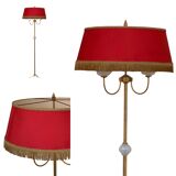 Vintage brass floor lamp in scale and opaline 1950
