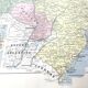Old map of South America Brazil Bolivia Paraguay 43x43cm from 1950