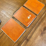 Vintage barber mirror - Triptych Year 60 orange